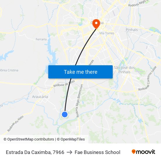 Estrada Da Caximba, 7966 to Fae Business School map