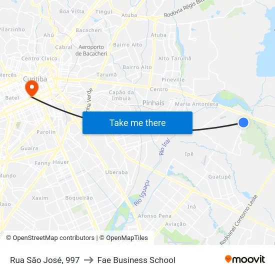 Rua São José, 997 to Fae Business School map