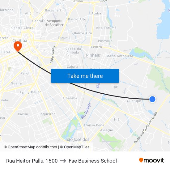 Rua Heitor Pallú, 1500 to Fae Business School map
