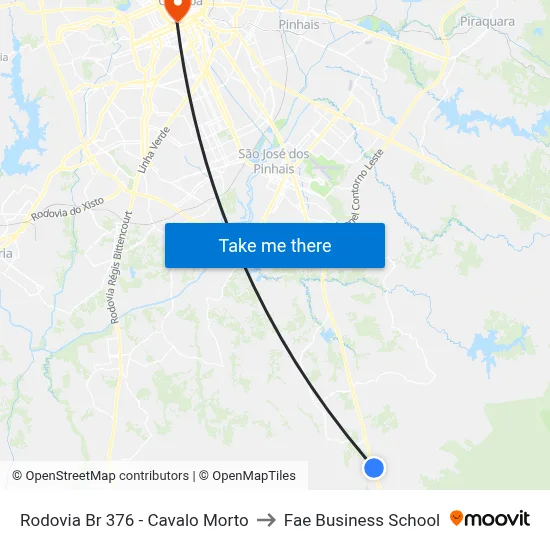 Rodovia Br 376 - Cavalo Morto to Fae Business School map