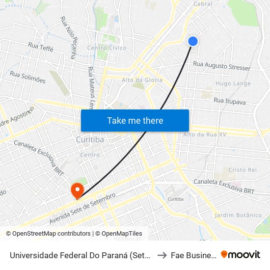 Universidade Federal Do Paraná (Setor De Artes E Comunicação) to Fae Business School map