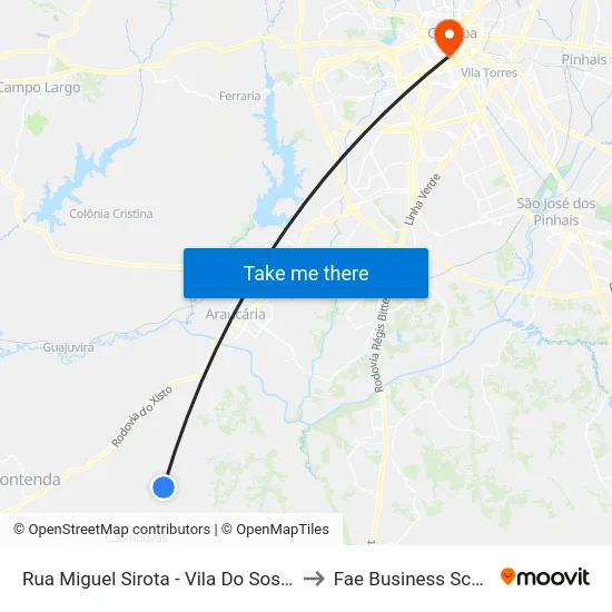 Rua Miguel Sirota - Vila Do Sossego to Fae Business School map