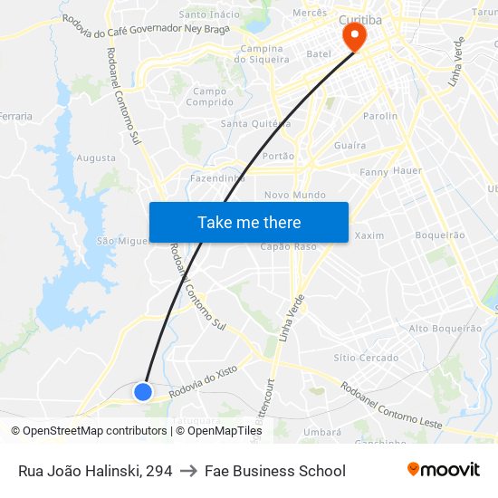 Rua João Halinski, 294 to Fae Business School map