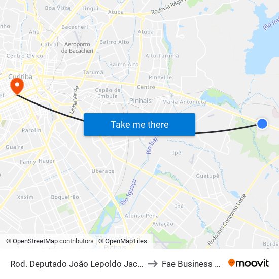 Rod. Deputado João Lepoldo Jacomel, 4404 to Fae Business School map