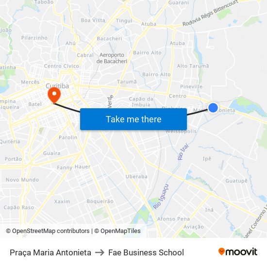 Praça Maria Antonieta to Fae Business School map