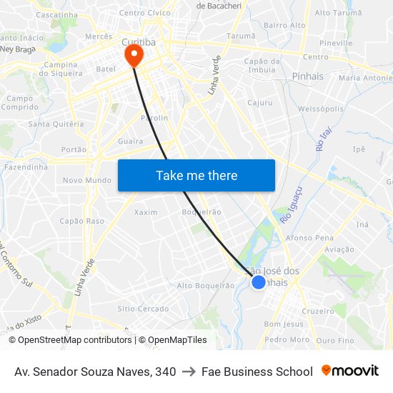 Av. Senador Souza Naves, 340 to Fae Business School map
