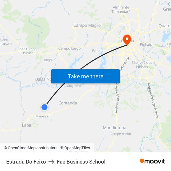 Estrada Do Feixo to Fae Business School map