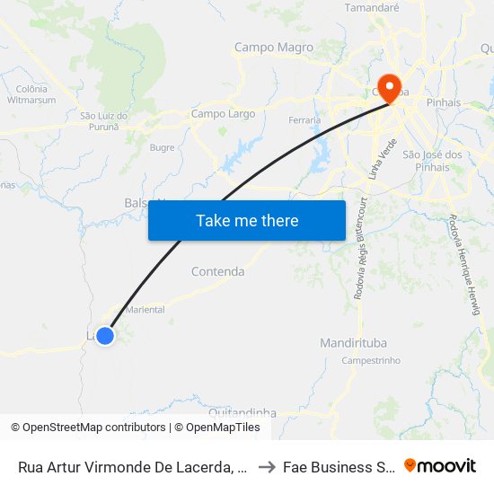 Rua Artur Virmonde De Lacerda, 681 - Caic to Fae Business School map