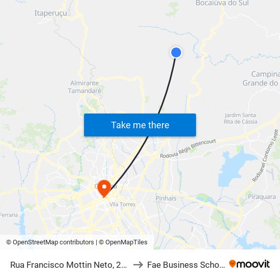 Rua Francisco Mottin Neto, 228 to Fae Business School map