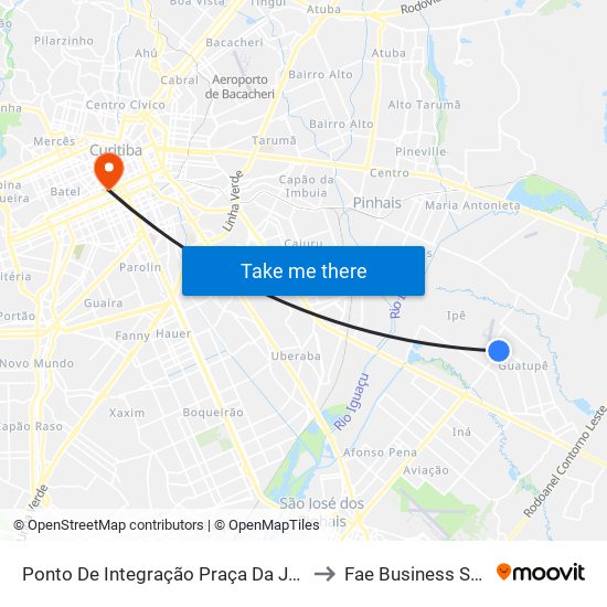 Ponto De Integração Praça Da Juventude to Fae Business School map