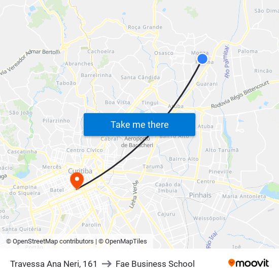 Travessa Ana Neri, 161 to Fae Business School map