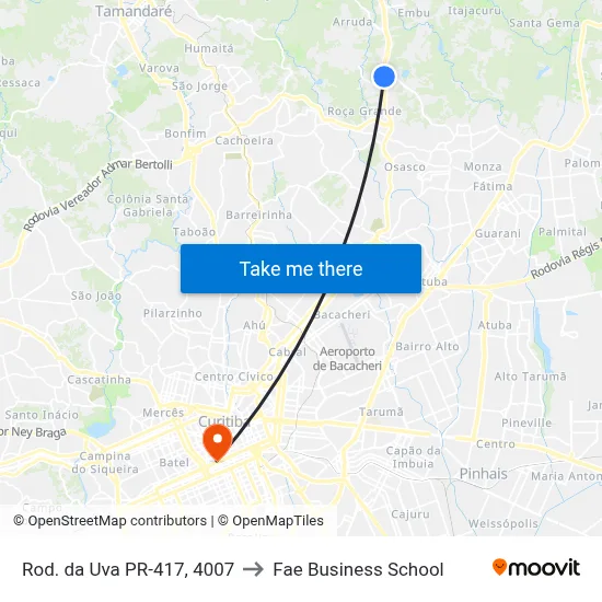 Rod. da Uva PR-417, 4007 to Fae Business School map