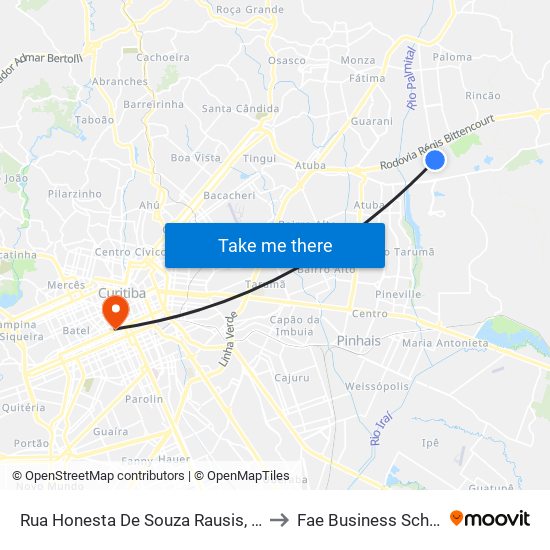 Rua Honesta De Souza Rausis, 441 to Fae Business School map