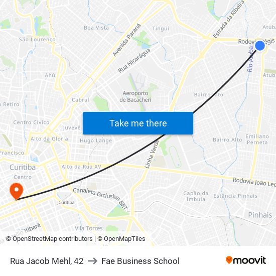 Rua Jacob Mehl, 42 to Fae Business School map