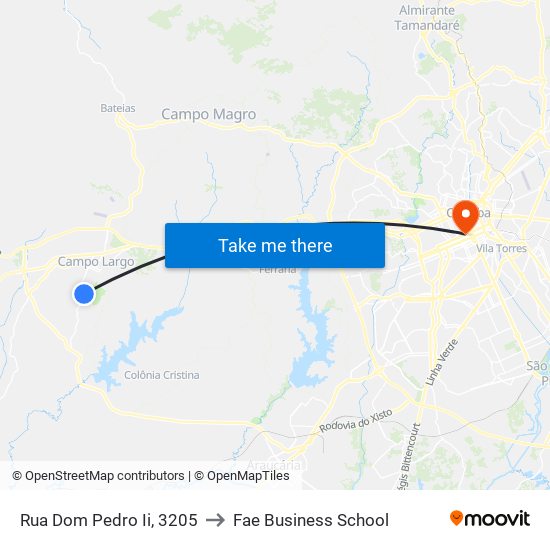 Rua Dom Pedro Ii, 3205 to Fae Business School map