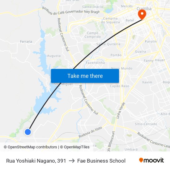 Rua Yoshiaki Nagano, 391 to Fae Business School map