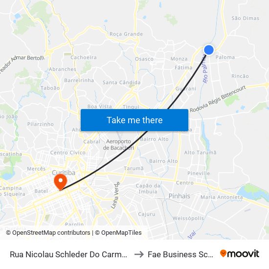 Rua Nicolau Schleder Do Carmo, 146 to Fae Business School map