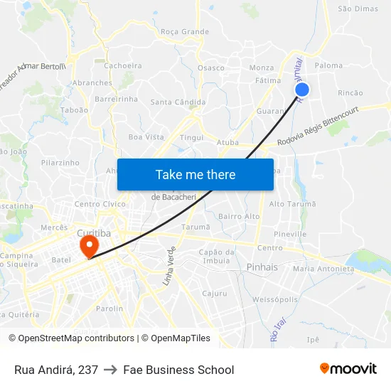 Rua Andirá, 237 to Fae Business School map