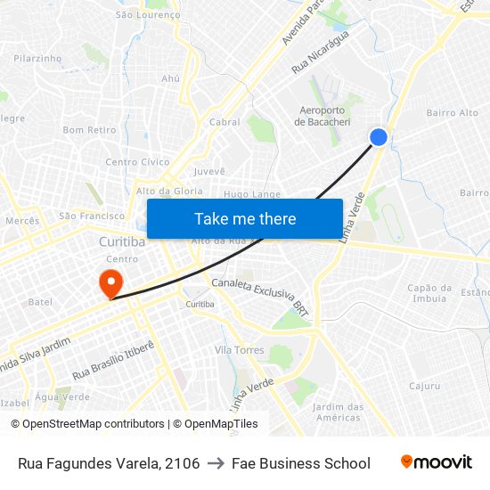 Rua Fagundes Varela, 2106 to Fae Business School map