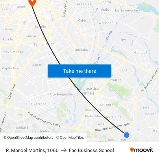 R. Manoel Martins, 1060 to Fae Business School map