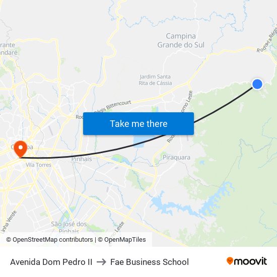 Avenida Dom Pedro II to Fae Business School map