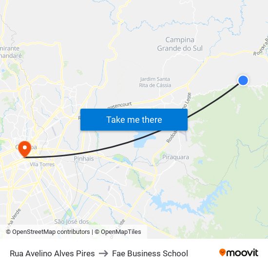 Rua Avelino Alves Pires to Fae Business School map