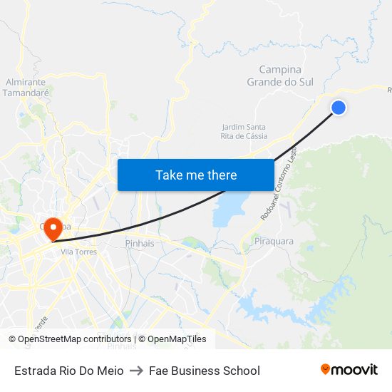 Estrada Rio Do Meio to Fae Business School map