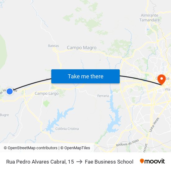 Rua Pedro Alvares Cabral, 15 to Fae Business School map