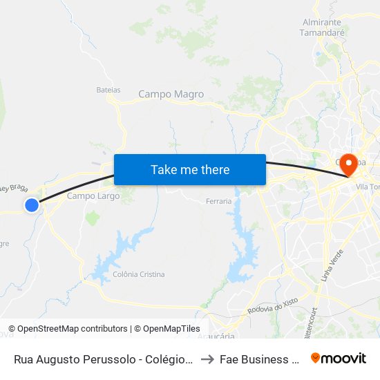 Rua Augusto Perussolo - Colégio Juventude to Fae Business School map