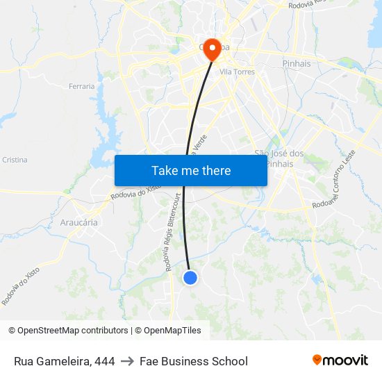 Rua Gameleira, 444 to Fae Business School map