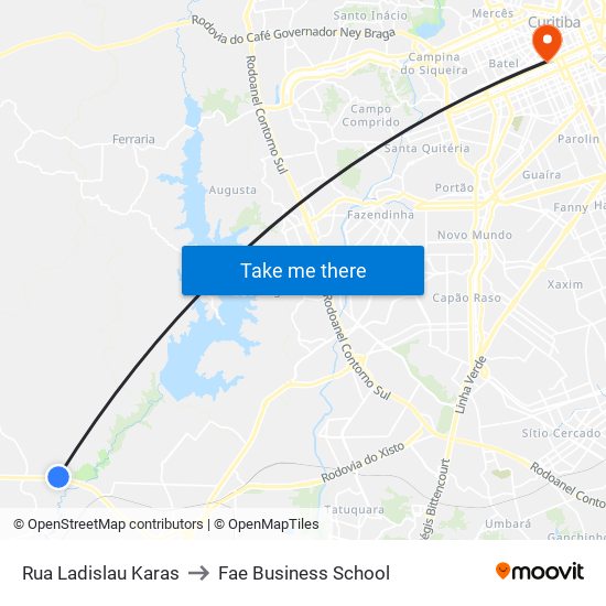 Rua Ladislau Karas to Fae Business School map