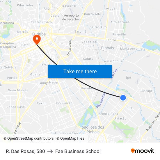 R. Das Rosas, 580 to Fae Business School map