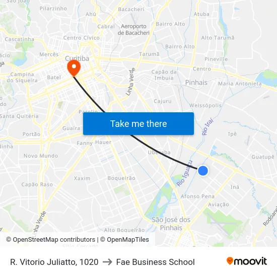 R. Vitorio Juliatto, 1020 to Fae Business School map