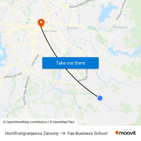 Hortifrutigranjeiros Zaruvny to Fae Business School map