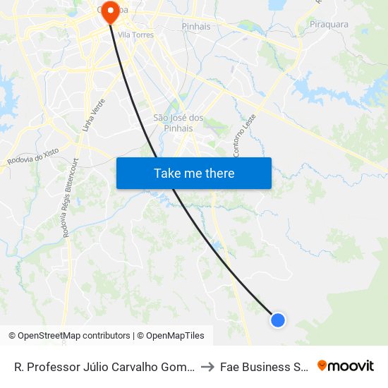 R. Professor Júlio Carvalho Gomes, 3766 to Fae Business School map