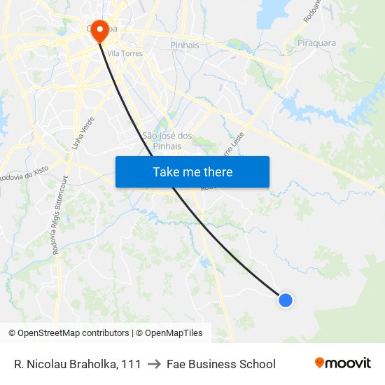 R. Nicolau Braholka, 111 to Fae Business School map