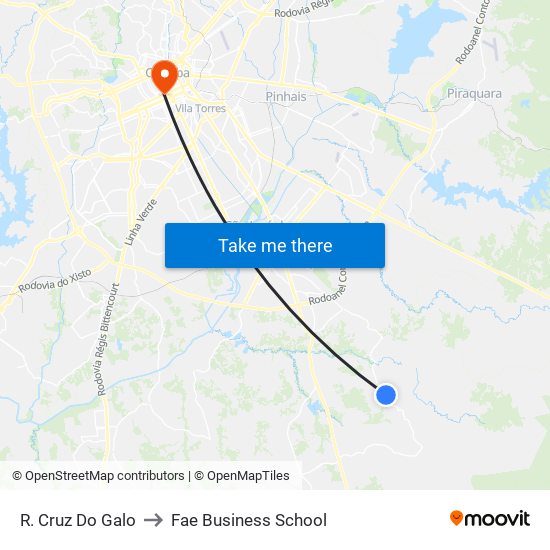 R. Cruz Do Galo to Fae Business School map