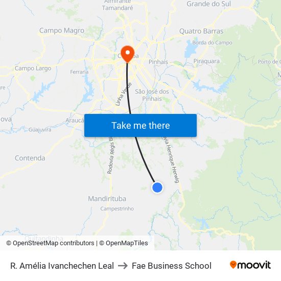 R. Amélia Ivanchechen Leal to Fae Business School map