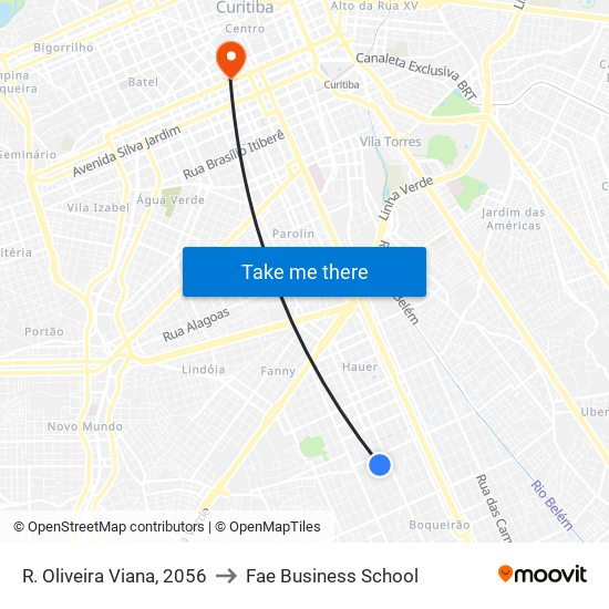 R. Oliveira Viana, 2056 to Fae Business School map