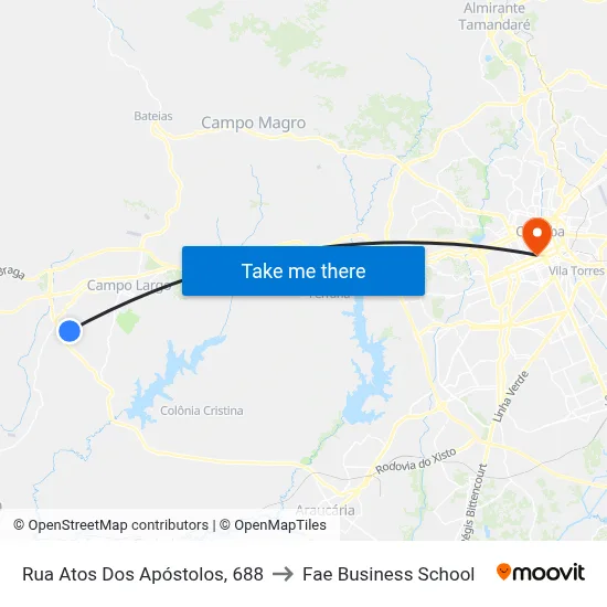 Rua Atos Dos Apóstolos, 688 to Fae Business School map