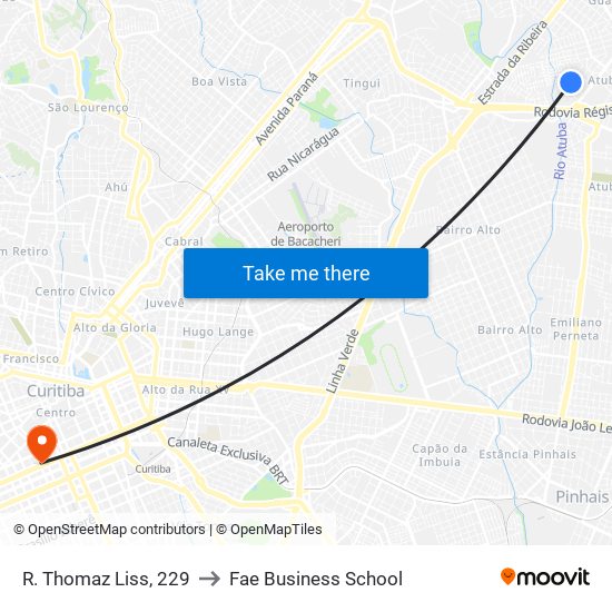 R. Thomaz Liss, 229 to Fae Business School map