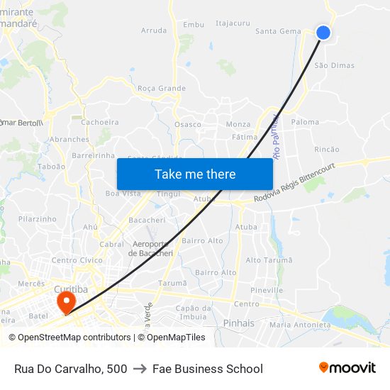 Rua Do Carvalho, 500 to Fae Business School map