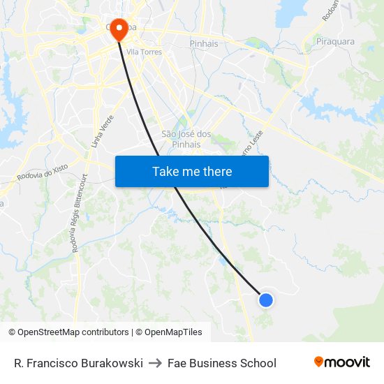 R. Francisco Burakowski to Fae Business School map