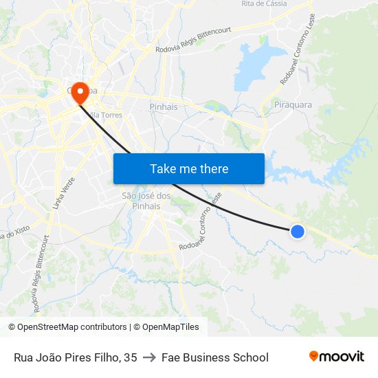 Rua João Pires Filho, 35 to Fae Business School map