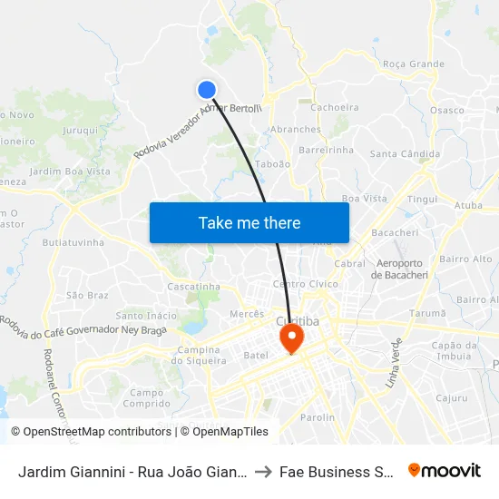 Jardim Giannini - Rua João Gianini, 485 to Fae Business School map