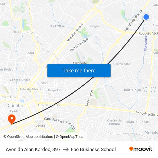 Avenida Alan Kardec, 897 to Fae Business School map