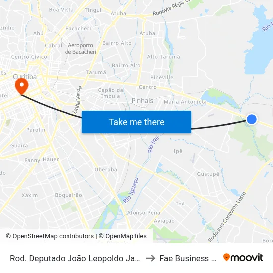 Rod. Deputado João Leopoldo Jacomel, 5020 to Fae Business School map