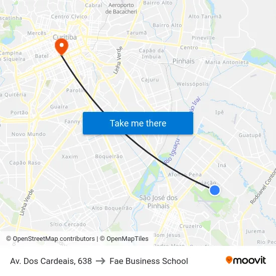 Av. Dos Cardeais, 638 to Fae Business School map