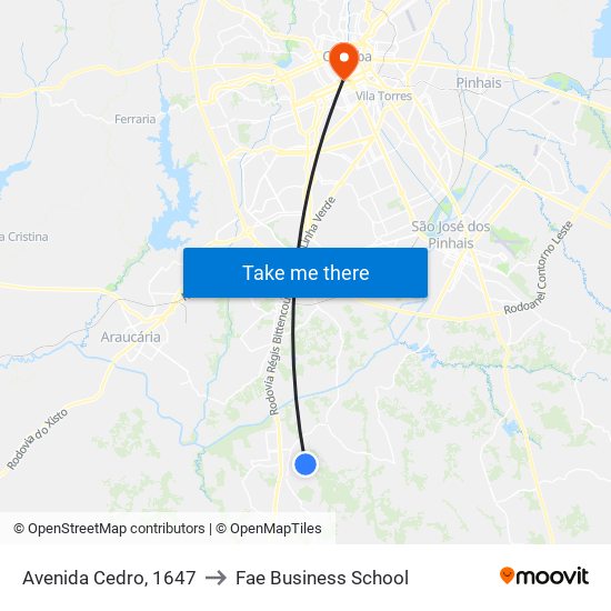 Avenida Cedro, 1647 to Fae Business School map