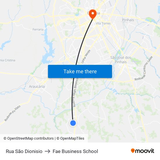 Rua São Dionisio to Fae Business School map